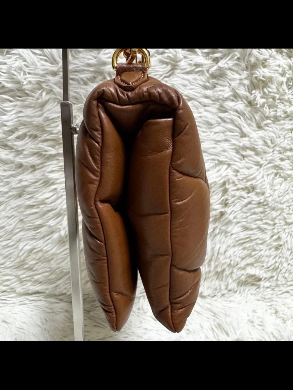 Mulberry Brown Quilted Leather Shoulder Bag with Gold Hardware
